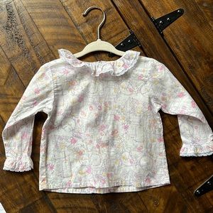 Fleurisse-Leon Ruffle Lace Tunic Liberty Cotton button back baby Girls Sz 9M